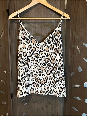Socialite Leopard Camisole in Cream, Black & Tan